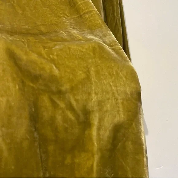 CP Shades velvet silk shirt dress L green